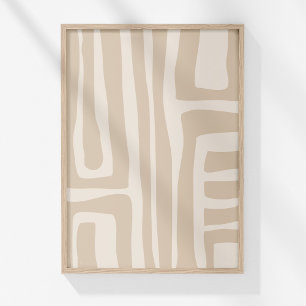 Moderne Boho Neutrale Lijn Abstracte Muurkunst Pri Poster