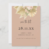 Moderne Boho Pampas Grass Bloemen Blush Roze Save The Date (Voorkant)