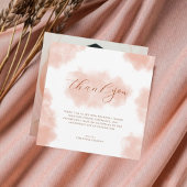 Moderne Boho Peach Fuzz Foto Afstuderen Bedankkaart