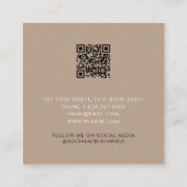 Moderne Boho Photo Business Card Template Vierkante Visitekaartje (Achterkant)