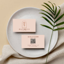 Moderne Boho QR Code Terracotta Bloemen Uniek