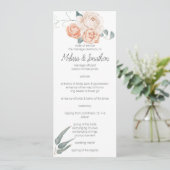 Moderne Boho rose Élégant programme de mariage flo (Debout devant)