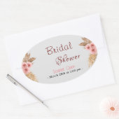 Moderne boho roze rozen bos bruiloft #2 ovale sticker (Envelop)