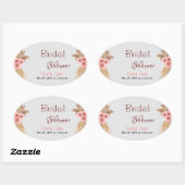Moderne boho roze rozen bos bruiloft #2 ovale sticker (Vel)