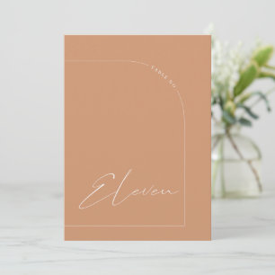 Moderne Boho Rust Arch Tabel Eleven Tabel Nummer Kaart