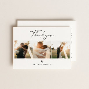 Moderne Boho Script Trouwfoto Bedankkaart