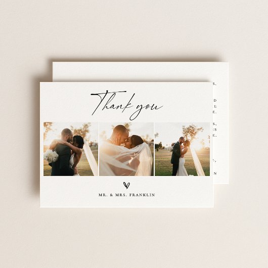 Moderne Boho Script Trouwfoto Bedankkaart