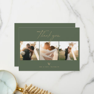 Moderne Boho Script Trouwfoto Dankkaart Bedankkaart