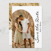 Moderne Boho simple Enregistrer la carte de date (Devant / Derrière)