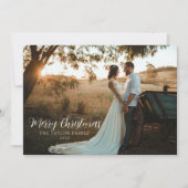 Moderne Boho stylée Carte de Noël Verte pour Coupl (Devant)