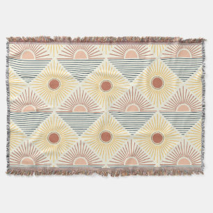 Moderne Boho Sun katoenen franje gooien deken