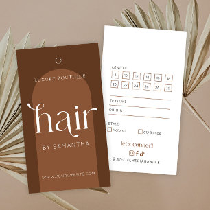 Moderne Boho Terracotta Haarverlengsels Hanglabel Visitekaartje