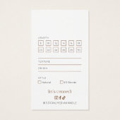 Moderne Boho Terracotta Haarverlengsels Hanglabel Visitekaartje (Achterkant)