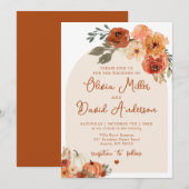 Moderne Boho Terracotta Herfst Pompoen Herfstbruil Kaart (Voorkant / Achterkant)