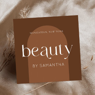 Moderne Boho Terracotta Lash Brows Schoonheidsspec Vierkante Visitekaartje