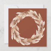 Moderne boho terracotta pampas gras bruiloft kaart (Achterkant)