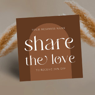 Moderne Boho Terracotta Verwijs een Vriend Beauty  Aanbevelingskaartje