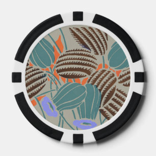 Moderne Boho Turquoise & Lavendel Bloemendecoratie Poker Chips