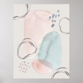 Moderne Boho Waterverf Abstracte esthetische kunst Poster (Voorkant)