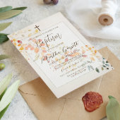 Moderne Boho Waterverf Autumn verlaat meisjesdoop Kaart