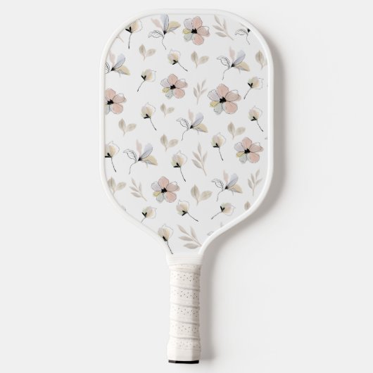 Moderne Boho Waterverf Bloemen Pickleball Paddles (Achterkant)