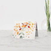 Moderne Boho Waterverf herfstbladeren bruiloft Bedankkaart (Achterkant)
