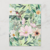 Moderne Boho Waterverf Wildflower Briefkaart (Voorkant)