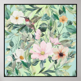 Moderne Boho Waterverf Wildflower Poster