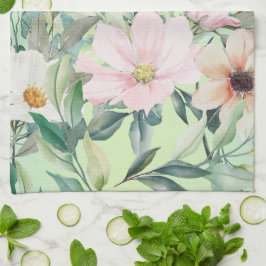Moderne Boho Waterverf Wildflower Theedoek