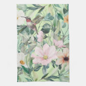 Moderne Boho Waterverf Wildflower Theedoek (Verticaal)