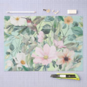 Moderne Boho Waterverf Wildflower Tissuepapier (Craft)