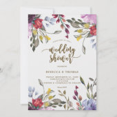 Moderne Boho Wild Flower Wedding Douche Uitnodigin Kaart (Voorkant)