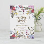 Moderne Boho Wild Flower Wedding Douche Uitnodigin Kaart (Staand voorkant)