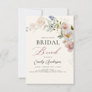 Moderne Boho Wilde Bloem Bruids Brunch Shower Kaart