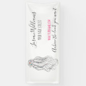 Moderne Boho Wilde Bloem Bruids Hairstylist Bloeme Spandoek (Verticaal)