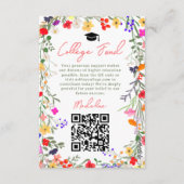 Moderne boho wilde bloemen afstuderen college fond informatiekaartje (Voorkant)