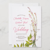 Moderne boho wilde bloemen script foto kaart (Voorkant)