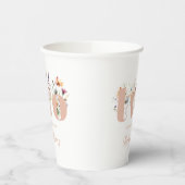 Moderne Boho Wildflower 2e Verjaardag Papieren Bekers (Links)