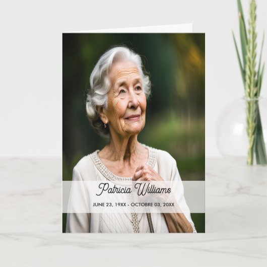 Moderne Boho Wildflower begrafenis herdenkingsprog Kaart (Voorkant)