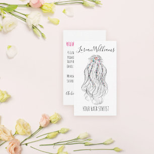 Moderne Boho Wildflower Bruids Haar Stylist Bloeme Visitekaartje