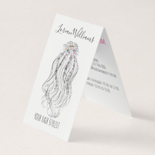 Moderne Boho Wildflower Bruids Haar Stylist Bloeme Visitekaartjes