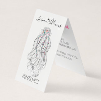 Moderne Boho Wildflower Bruids Haar Stylist Bloeme Visitekaartjes