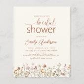 Moderne Boho Wildflower Bruidsdouche uitnodiging Flyer (Voorkant)