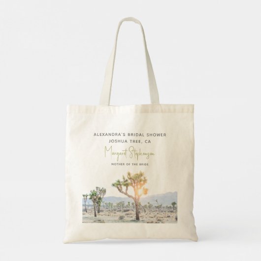 Moderne Boho Woestijn Joshua Tree Bruiloftsfeest F Tote Bag (Achterkant)