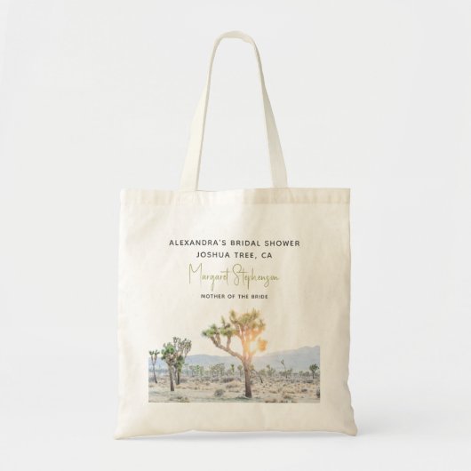 Moderne Boho Woestijn Joshua Tree Bruiloftsfeest F Tote Bag (Voorkant)
