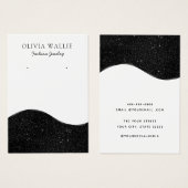 Moderne Boho Zwart-wit oorbel display kaart (Voorkant /achterkant)