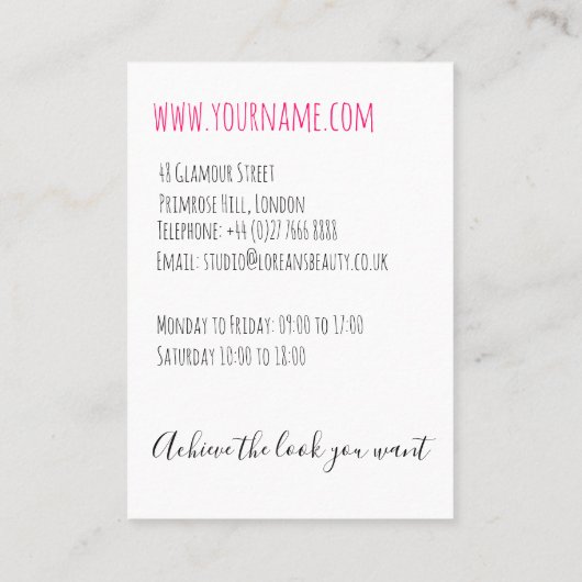 Moderne Boho Zwart Wit Wavy Haarstijl Bloemen Visitekaartje (Achterkant)