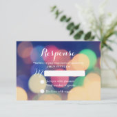 Moderne Bokeh Lights Wedding RSVP (Staand voorkant)