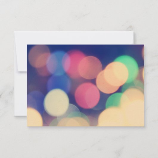 Moderne Bokeh Lights Wedding RSVP (Achterkant)