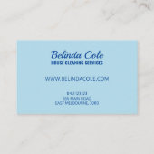 Moderne Bold Blue Cleaning Swipe Visitekaartje (Achterkant)